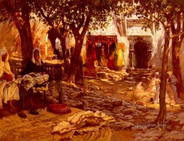 An Eastern Courtyard Arabic Frederick Arthur Bridgman Oil Paintings